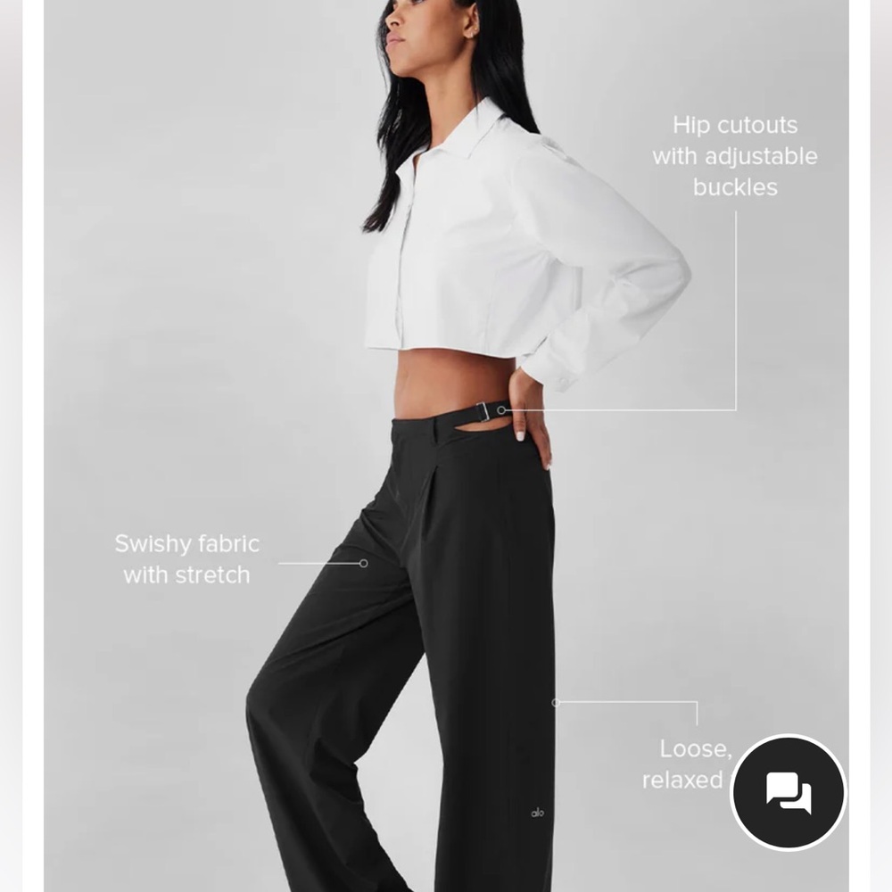 All yoga Black Cut-Out  show down trouser Pants size S